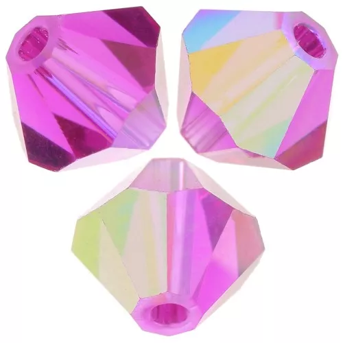 Perles toupies Preciosa - Rondelle Bead 5 mm - Fuchsia AB x12