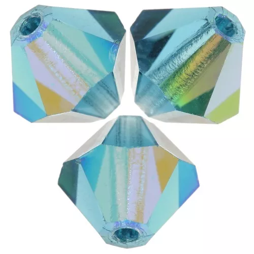 Perles toupies Preciosa - Rondelle Bead 5 mm - Indicolite AB x12
