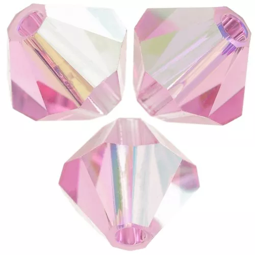 Perles toupies Preciosa - Rondelle Bead 5 mm - Rose Opal AB x12