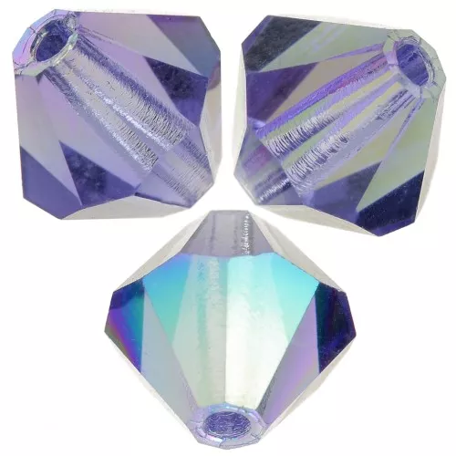 Perles toupies Preciosa - Rondelle Bead 6 mm - Tanzanite AB x12