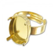Bague serti pour cabochon PureCrystal 4120 18x13 mm - Doré x1|raw }}