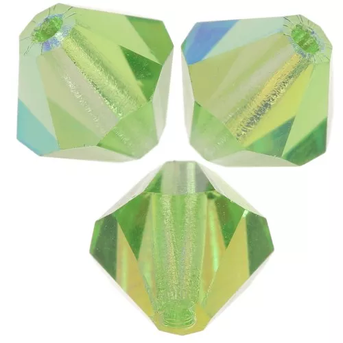 Perles toupies Preciosa - Rondelle Bead 6 mm - Peridot AB x12