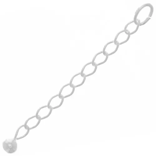 Chainette d'extension maille Rombo boule 50 mm en Argent 925 x1