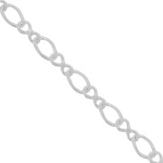 Chaîne maille fantaisie alternée (1x1) 3.1 mm en Argent 925 x 50cm