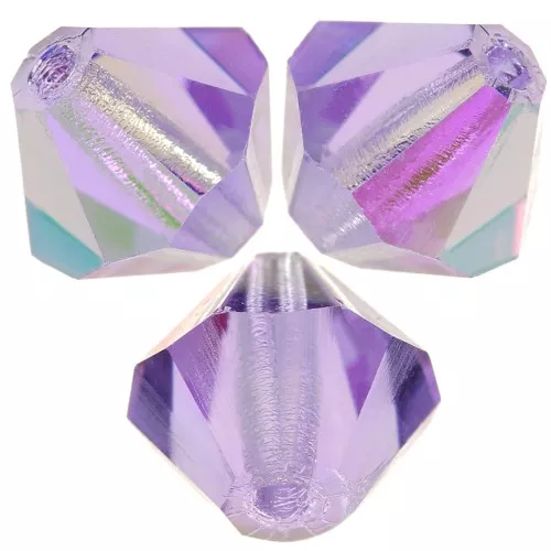 Perles toupies Preciosa - Rondelle Bead 6 mm - Violet AB x12