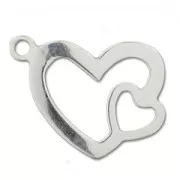 Breloque coeurs 17x13 mm en Argent 925 x1