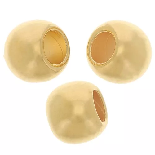Perles rondes aplaties 5x4 mm - Doré à l'or fin x20