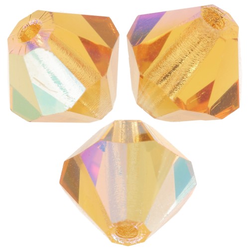 Perles toupies Preciosa - Rondelle Bead 6 mm - Topaz AB x12