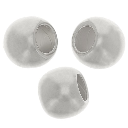 Perles rondes aplaties 5x4 mm - Placage Argent fin vieilli x20