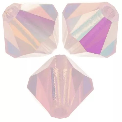 Perles toupies Preciosa - Rondelle Bead 6 mm - Rose Opal AB x12