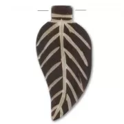 Pendentif feuille en os 44 mm Brun x1