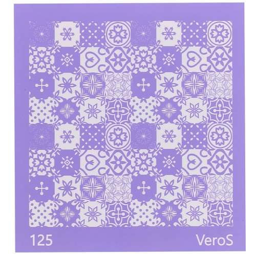 Silk Screen VeroS pour pâte polymère 90x90mm - Motif carreaux de ciment 1 n°125 x1