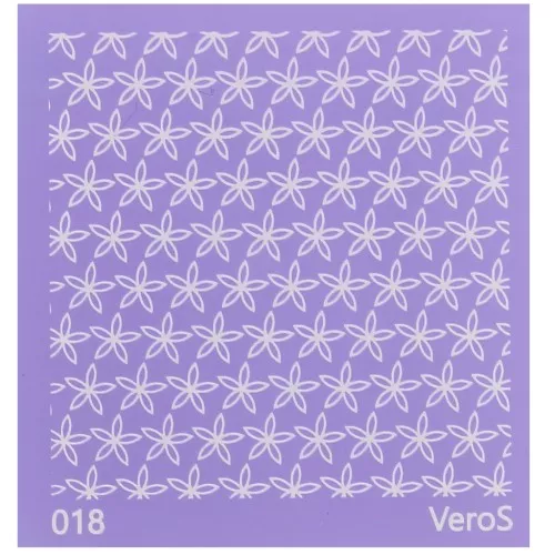Silk Screen VeroS pour pâte polymère 90x90 mm - Motif fleurs des îles n°018 x1