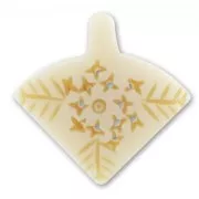 Pendentif éventail en os 34 mm Naturel x1