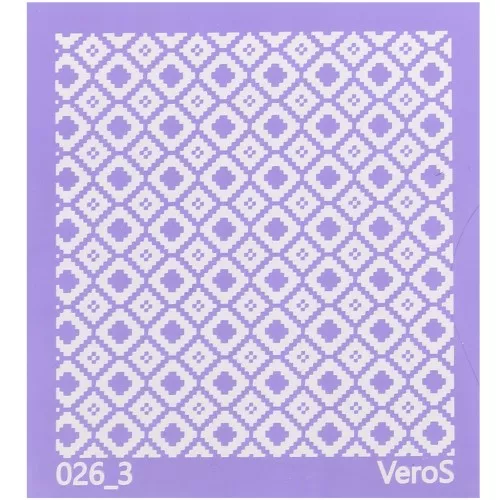 Silk Screen VeroS pour pâte polymère 90x90 mm - Motif graphique n°026_3 x1