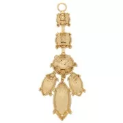 Pendentif serti 39x18 mm pour cabochons 1088 et 4228 - Doré x1