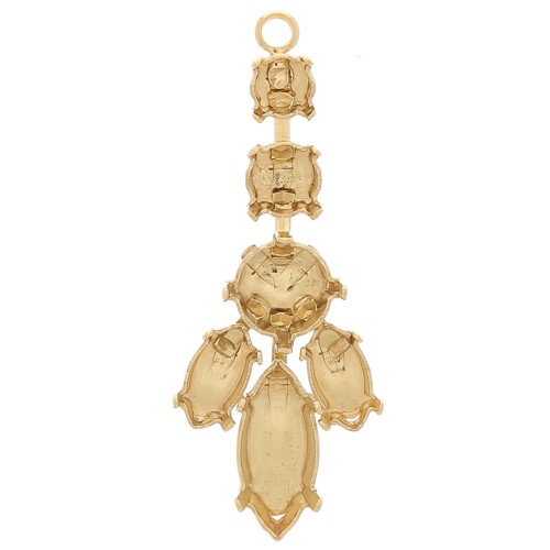 Pendentif serti 39x18 mm pour cabochons 1088 et 4228 - Doré x1