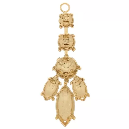 Pendentif serti 39x18 mm pour cabochons 1088 et 4228 - Doré x1