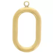 Pendentif ovale évidé 21x12 mm - Acier inoxydable 304L Doré x1