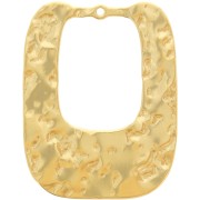 Pendentifs rectangles martelés 25x19 mm - Acier inoxydable 316L Doré x2