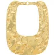 Pendentifs rectangles martelés 25x19 mm - Acier inoxydable 316L Doré x2