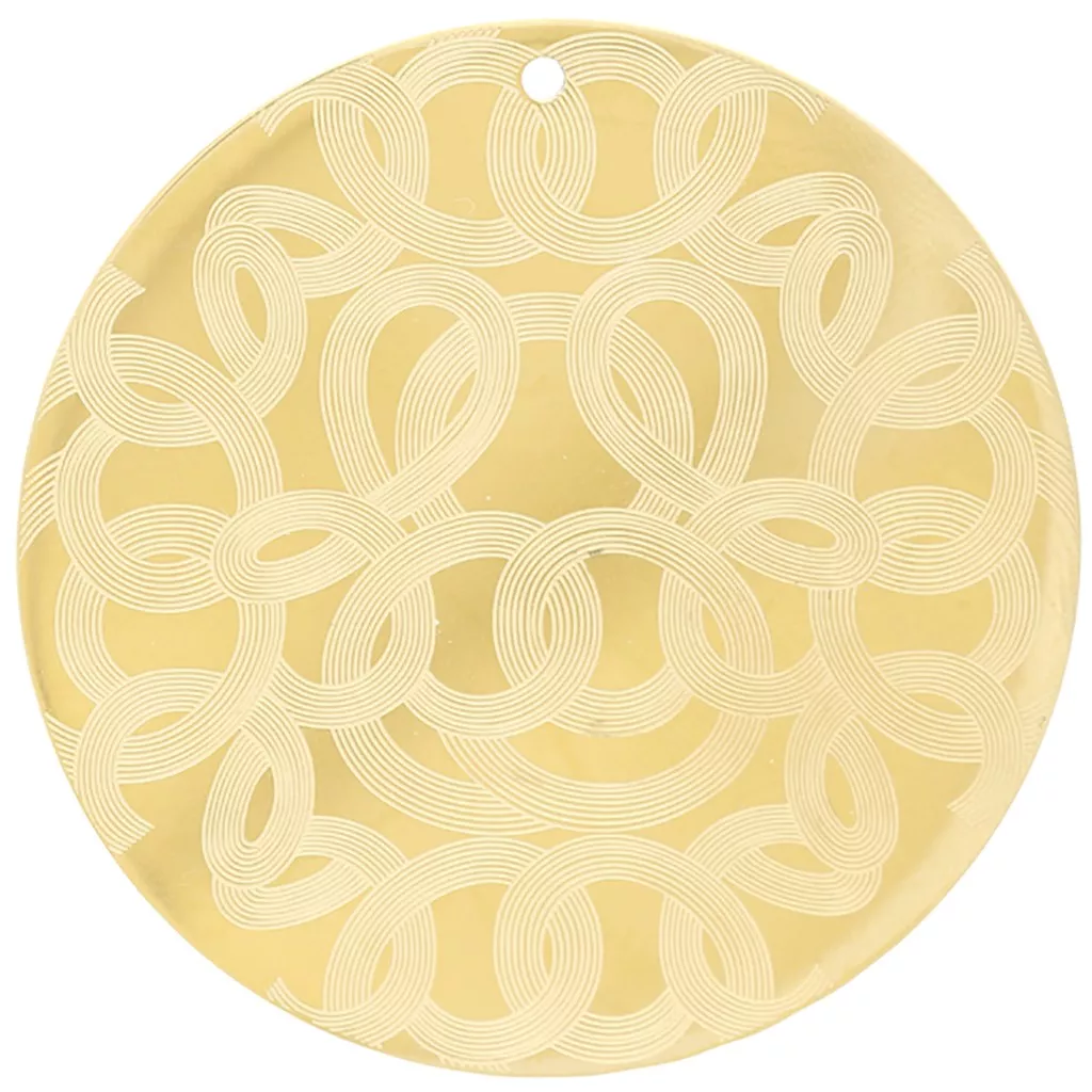 20 Pendentifs Ronds En Acier Inoxydable Doré - Pour Créer Bijoux DIY Bracelets Et Colliers - 3