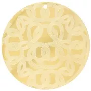 Pendentifs ronds 40 mm - motif abstrait - Acier inoxydable 316L Doré x2