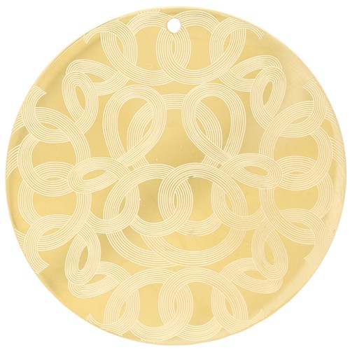 Pendentifs ronds 40 mm - motif abstrait - Acier inoxydable 316L Doré x2