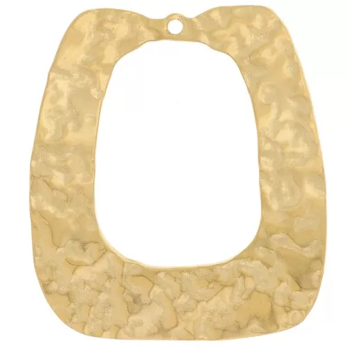 Pendentifs rectangles martelés courbés 25x22 mm - Acier inoxydable 316L Doré x2