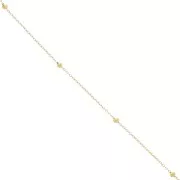 Chaîne maille Forçat avec perles rondes 3 mm - Acier inoxydable 304L Doré x50cm