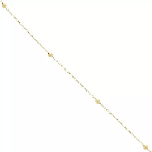 Chaîne maille Forçat avec perles rondes 3 mm - Acier inoxydable 304L Doré x50cm