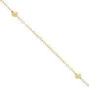 Chaîne maille Forçat avec perles rondes 3 mm - Acier inoxydable 304L Doré x50cm