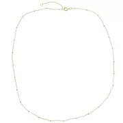 Tour de cou maille Forçat limée perles aplaties 2 mm - Acier inox 304L Doré x48cm