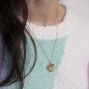 Tour de cou maille Forçat limée perles aplaties 2 mm - Acier inox 304L Doré x48cm