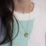 Tour de cou maille Forçat limée perles aplaties 2 mm - Acier inox 304L Doré x48cm