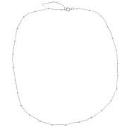 Tour de cou maille Forçat limée perles aplaties 2 mm - Acier inox 304L x48cm