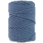 Bobine de cordon en coton pour macramé 3 mm - Bleu cobalt x100m