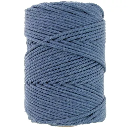 Bobine de cordon en coton pour macramé 3 mm - Bleu cobalt x100m