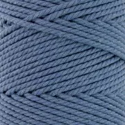 Bobine de cordon en coton pour macramé 3 mm - Bleu cobalt x100m