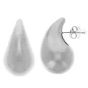 Boucles d'oreilles goutte bombée 30x18 mm - Acier inoxydable 304 x2