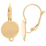 Dormeuses 25 mm pour cabochon 12 mm - Acier inoxydable 304 Doré x2|raw }}