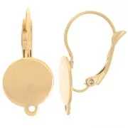 Dormeuses 25 mm pour cabochon 12 mm - Acier inoxydable 304 Doré x2