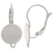 Dormeuses 25 mm pour cabochon 12 mm - Acier inoxydable 304 x2|raw }}