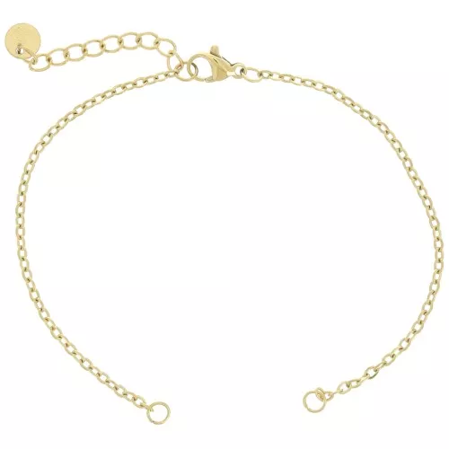 Bracelet maille Forçat limée 2 mm pour intercalaire - Acier inox 304 Doré x18cm