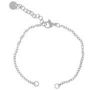 Bracelet maille Forçat limée 2 mm pour intercalaire - Acier inox 304 x15cm