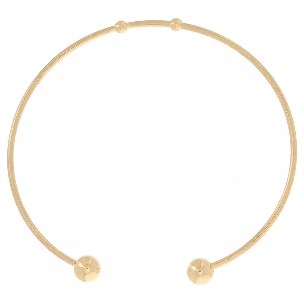 Bracelet Jonc Acier Inoxydable Boules 5mm – Diamètre 56mm – Argenté Unisexe