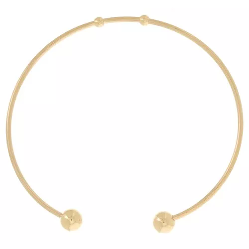 Grand Bracelet jonc 64 mm avec boules - Acier inoxydable 304 Doré x1