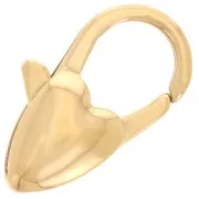 Fermoir mousqueton 20 mm motif coeur - Acier inoxydable 304 Doré x1