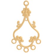 Pendentif chandelier oriental 35x20 mm & 5 anneaux fermés - Acier inox 304 Doré x1