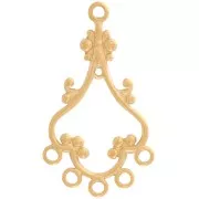 Pendentif chandelier oriental 35x20 mm & 5 anneaux fermés - Acier inox 304 Doré x1